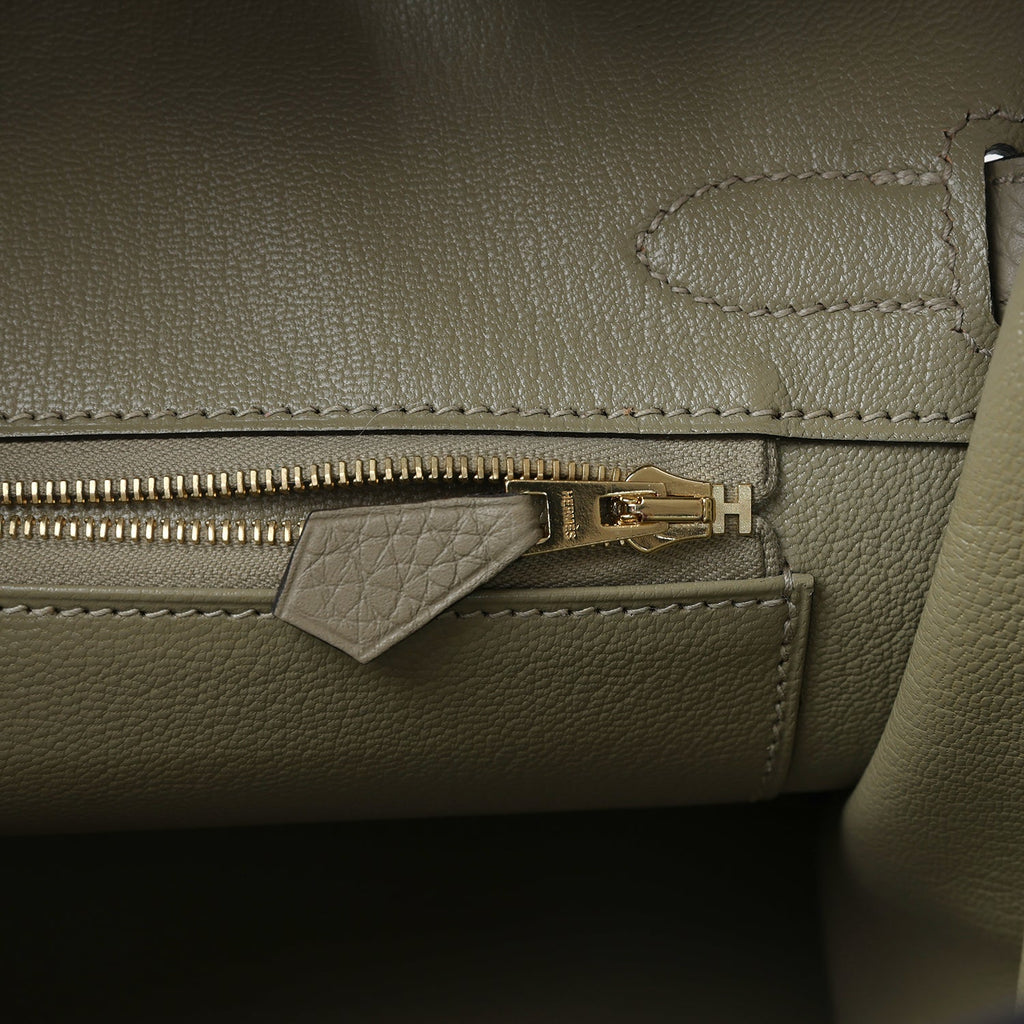 New Hermes Birkin 30 Sauge Clemence Gold Hardware