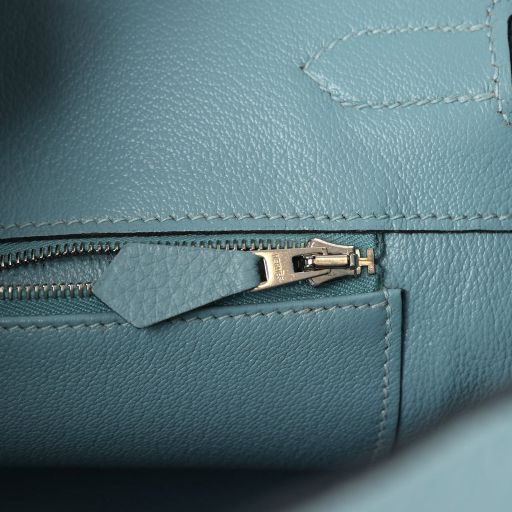 New Hermes Birkin 35 Ciel Togo Palladium Hardware