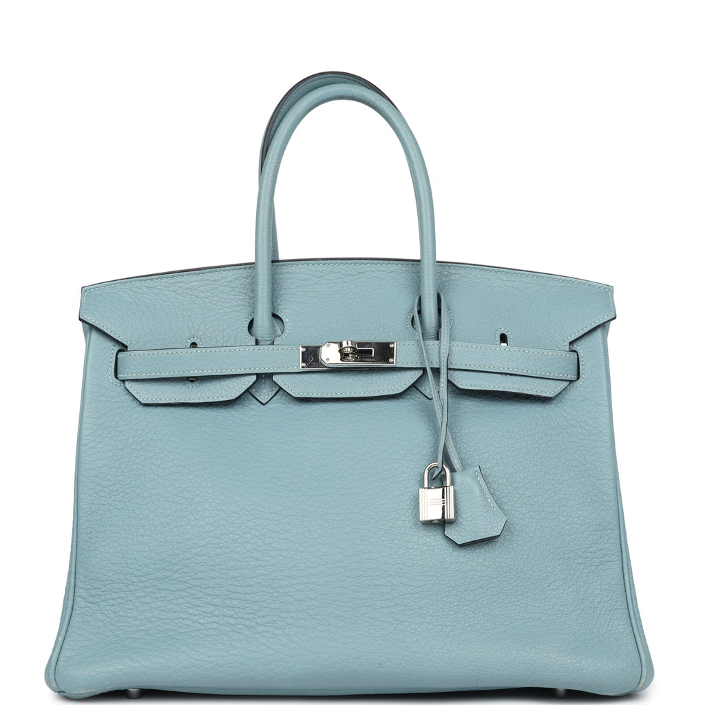 New Hermes Birkin 35 Ciel Togo Palladium Hardware