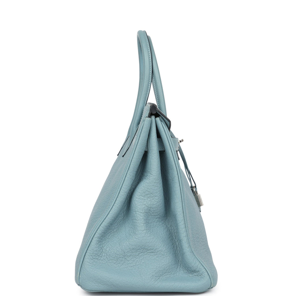New Hermes Birkin 35 Ciel Togo Palladium Hardware