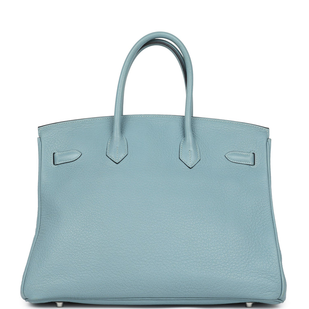 New Hermes Birkin 35 Ciel Togo Palladium Hardware