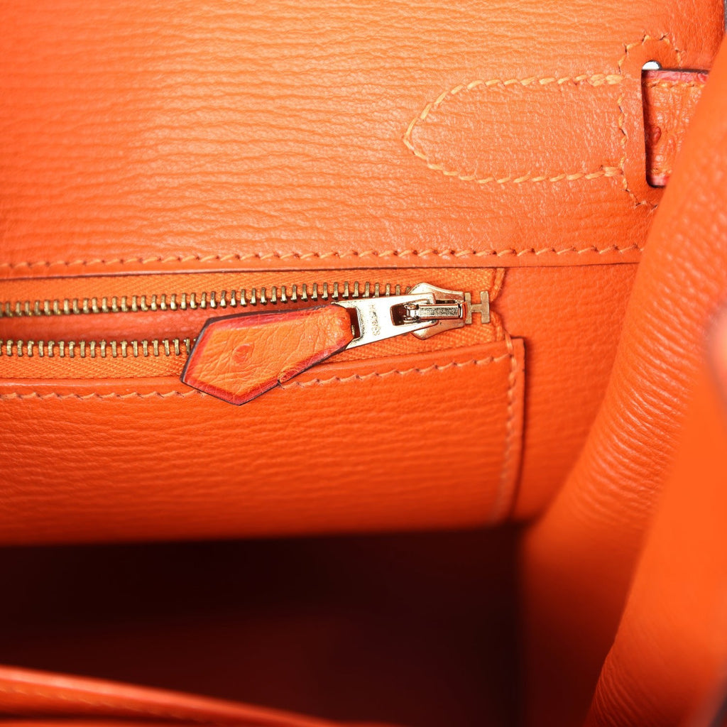 Pre-owned Hermes Special Order (HSS) Birkin 30 Tangerine, Violet and Bougainvillea Ostrich Gold Hardware