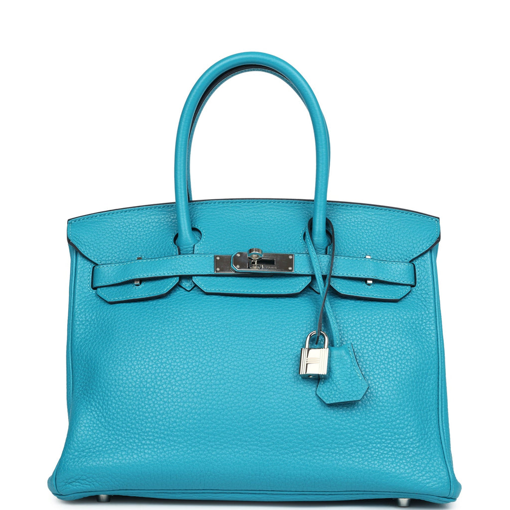 New Hermes Birkin 30 Turquoise Clemence Palladium Hardware
