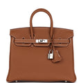 New Hermes Birkin 25 Gold Togo Palladium Hardware