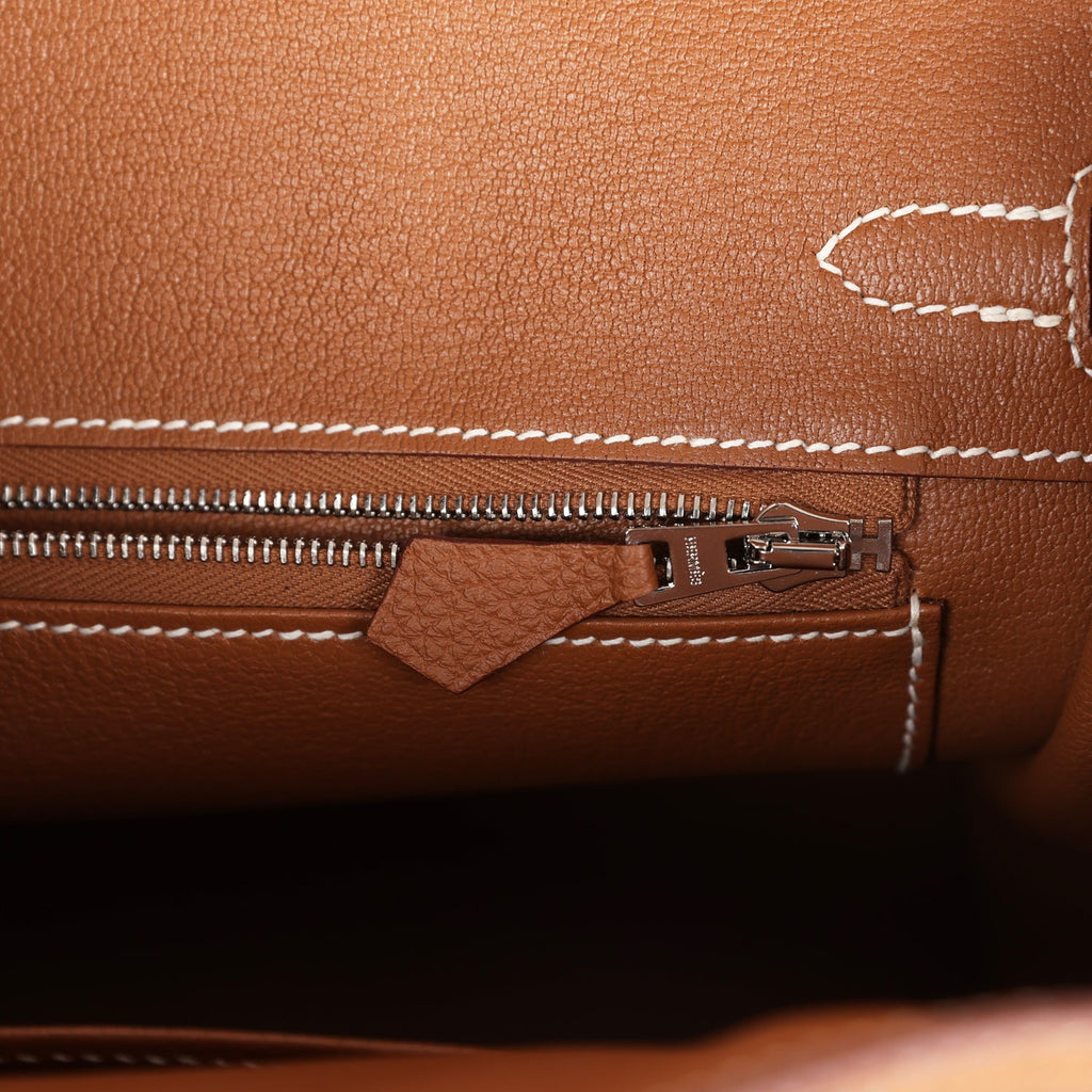 New Hermes Birkin 25 Gold Togo Palladium Hardware