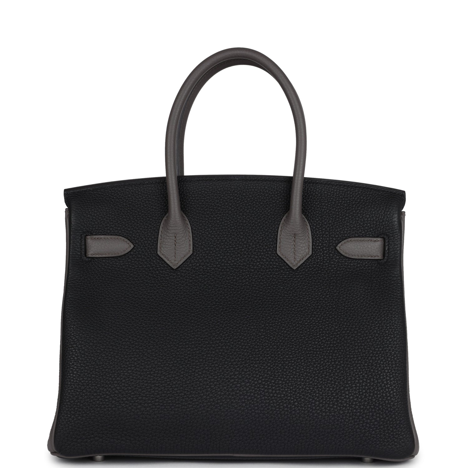 Hermes Special Order (HSS) Birkin 30 Etain and Black Clemence Palladium Hardware