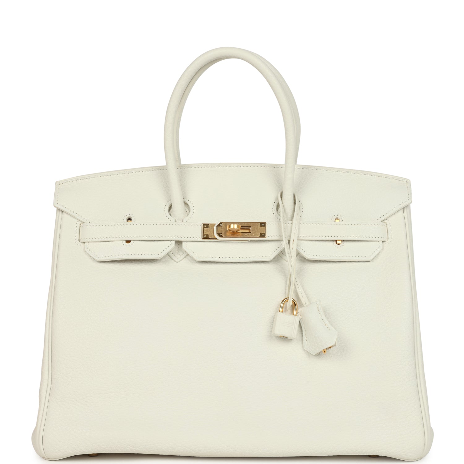 Hermes Birkin 35 White Clemence Gold Hardware