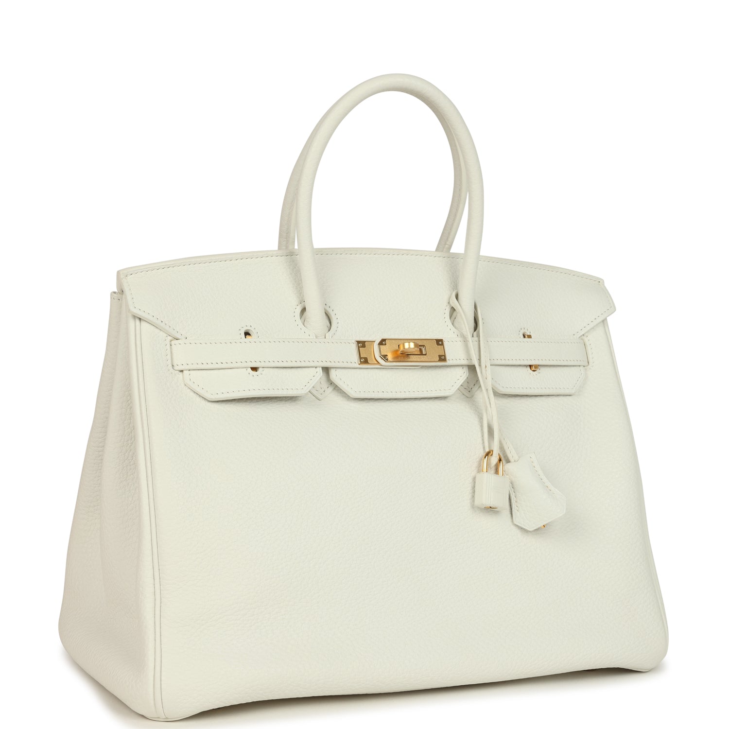 Hermes Birkin 35 White Clemence Gold Hardware