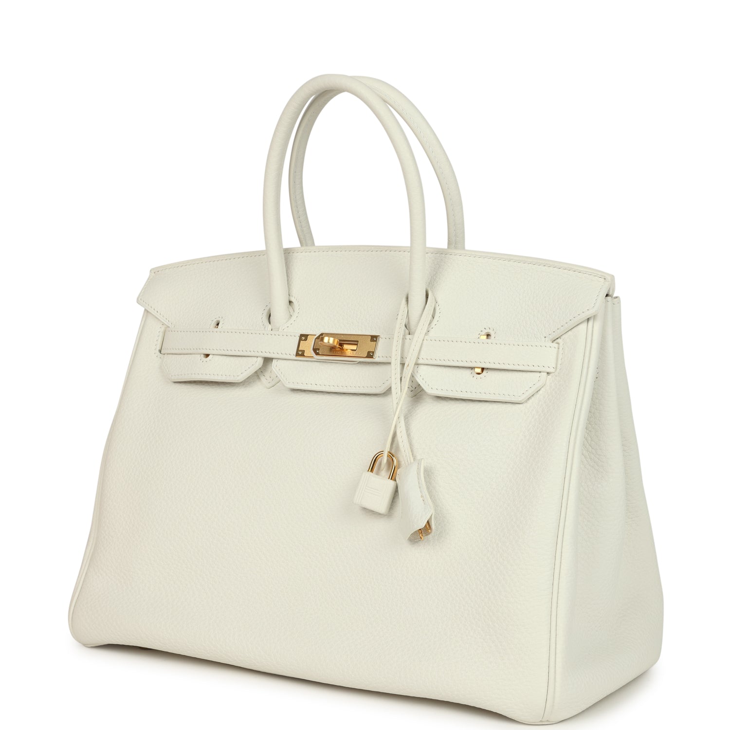 Hermes Birkin 35 White Clemence Gold Hardware