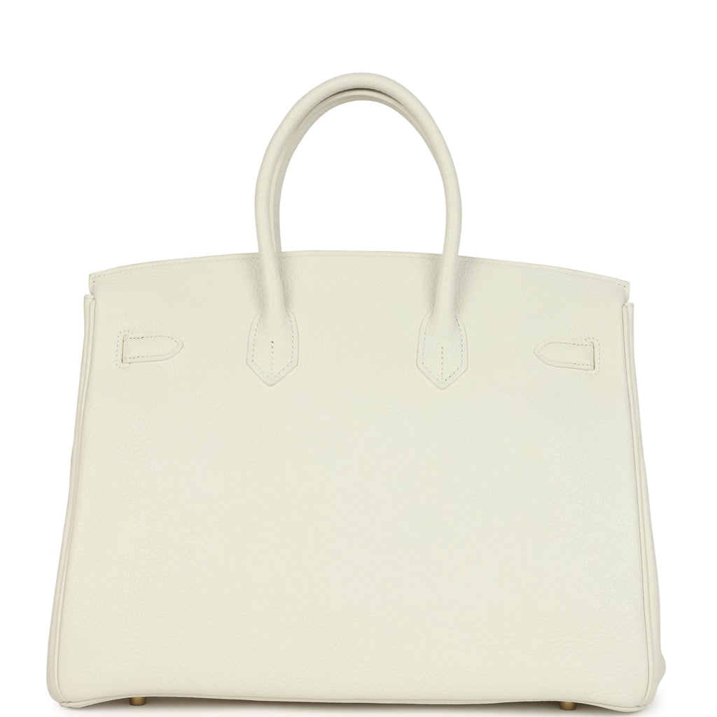Hermes Birkin 35 White Clemence Gold Hardware