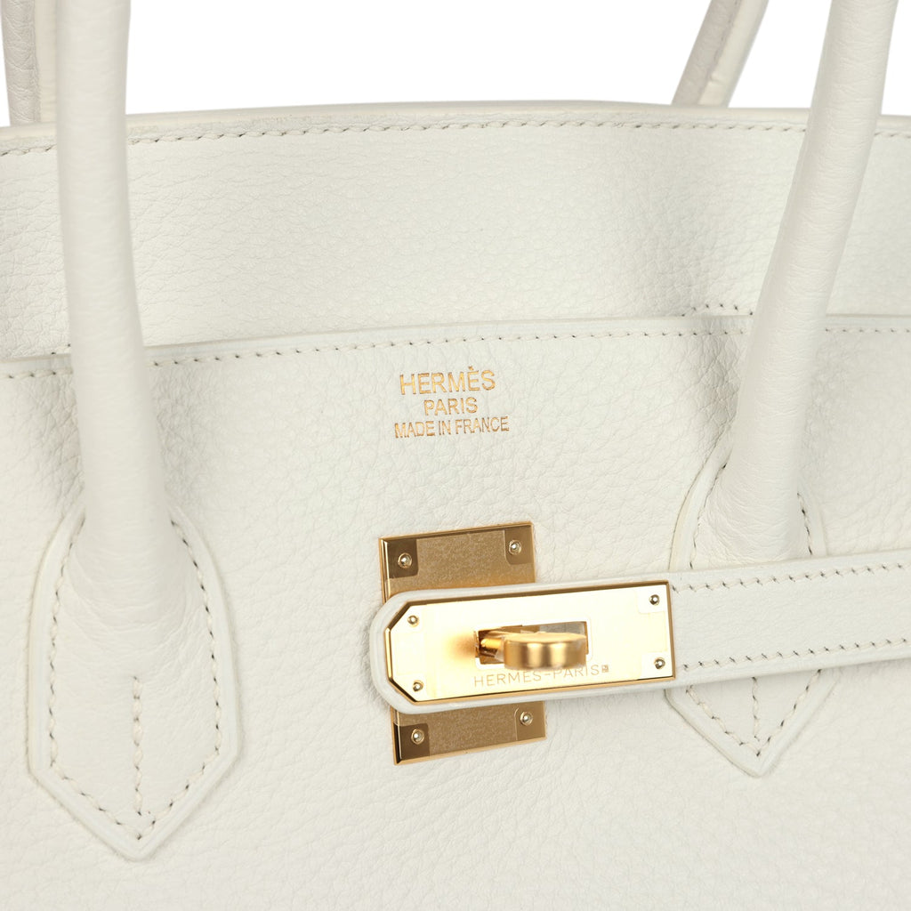 Hermes Birkin 35 White Clemence Gold Hardware