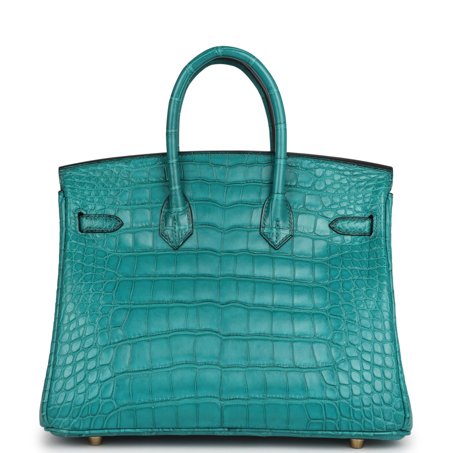Hermes Birkin 25 Bleu Paon Matte Alligator Gold Hardware