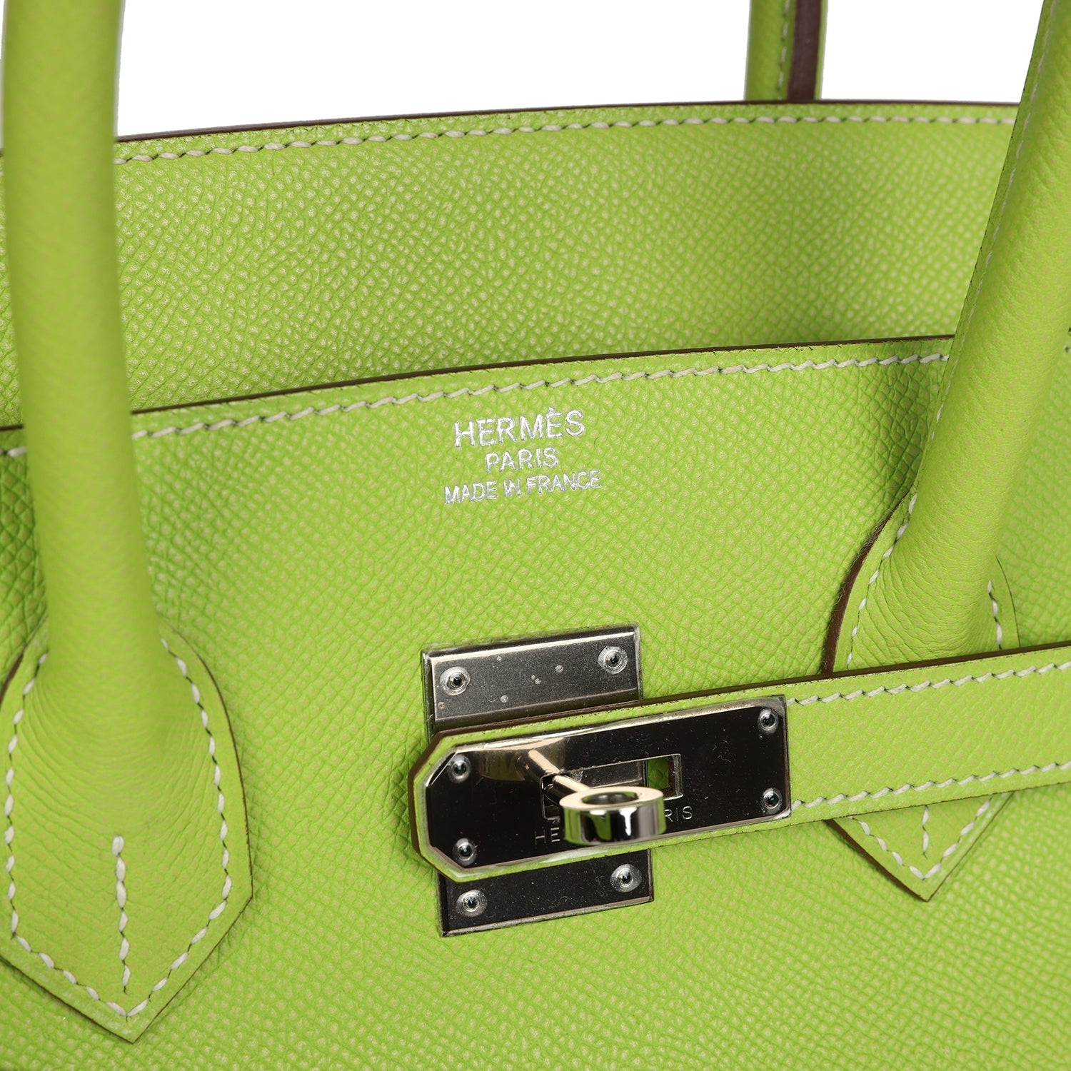 Pre-owned Hermes Birkin 35 Kiwi Candy Epsom Palladium Hardware