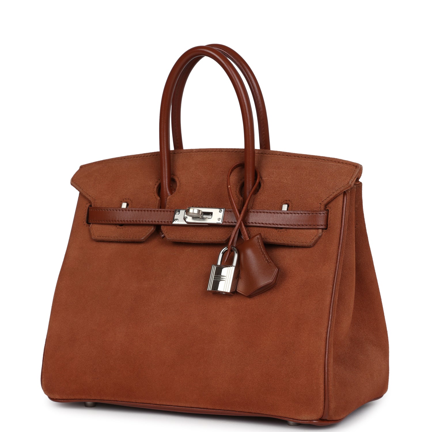 New Hermes Birkin 25 Noisette Doblis and Box Palladium Hardware