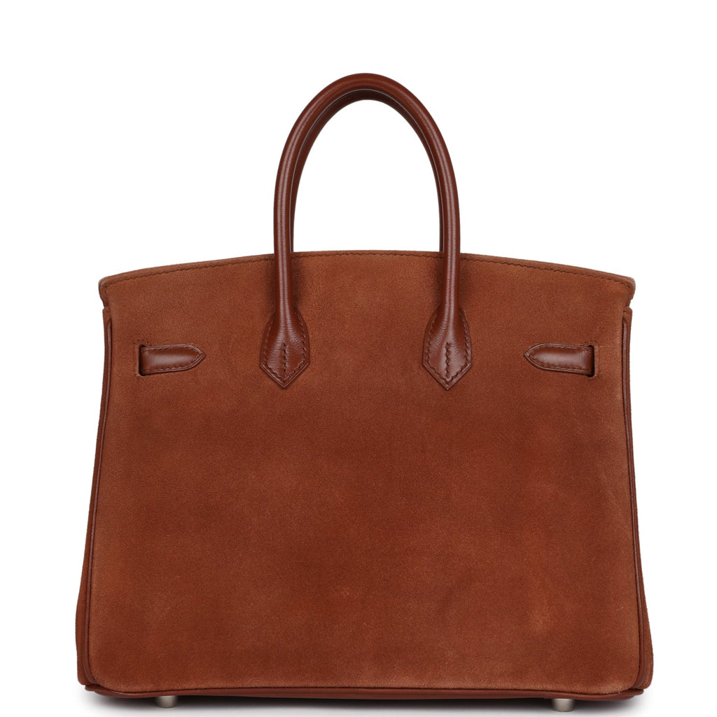 New Hermes Birkin 25 Noisette Doblis and Box Palladium Hardware