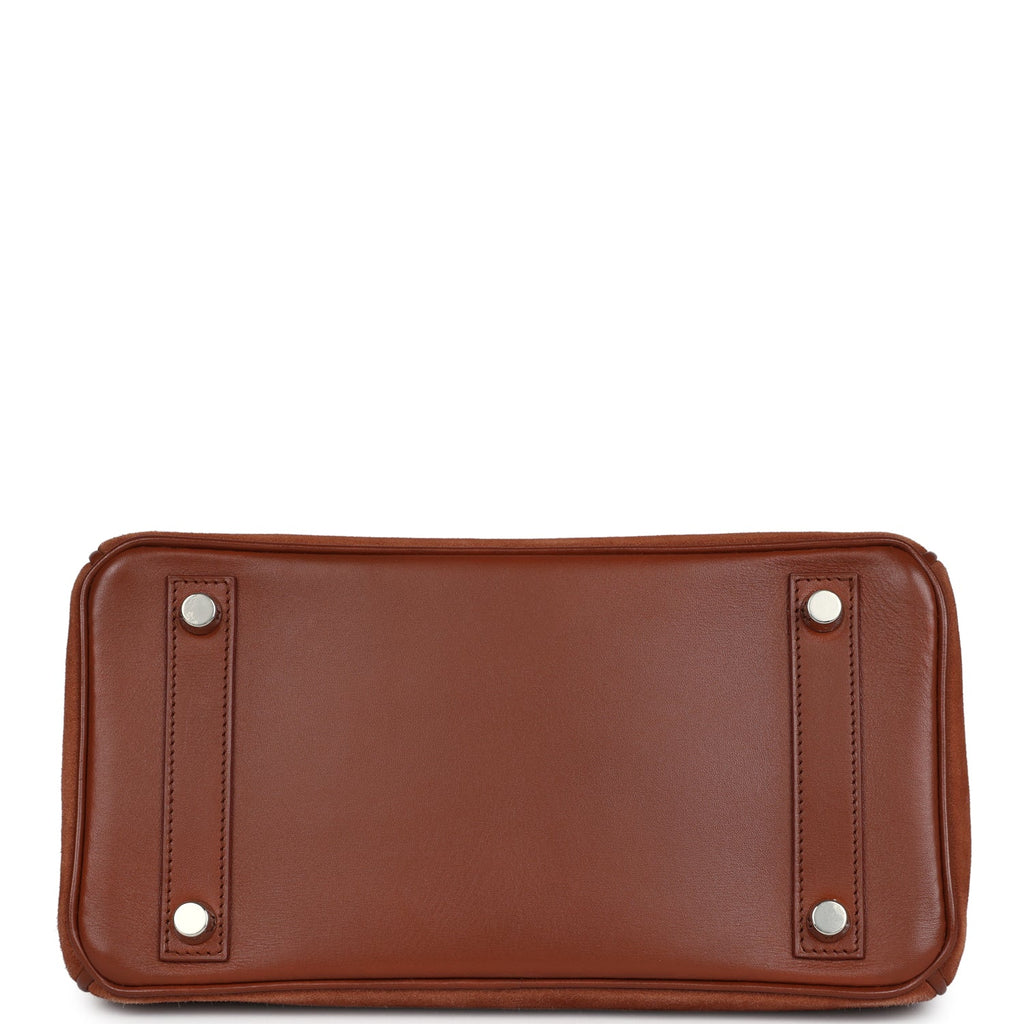 New Hermes Birkin 25 Noisette Doblis and Box Palladium Hardware