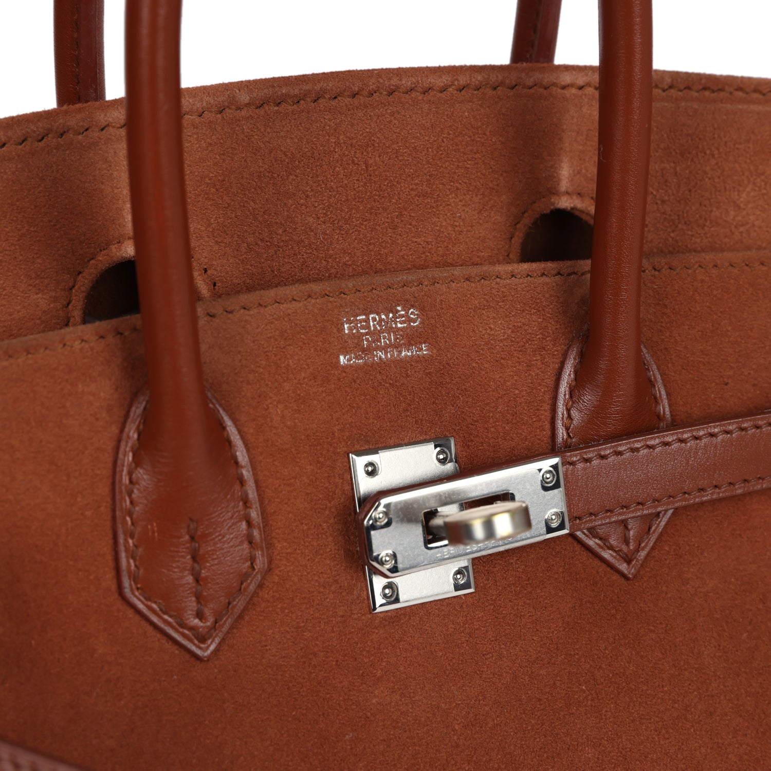 New Hermes Birkin 25 Noisette Doblis and Box Palladium Hardware