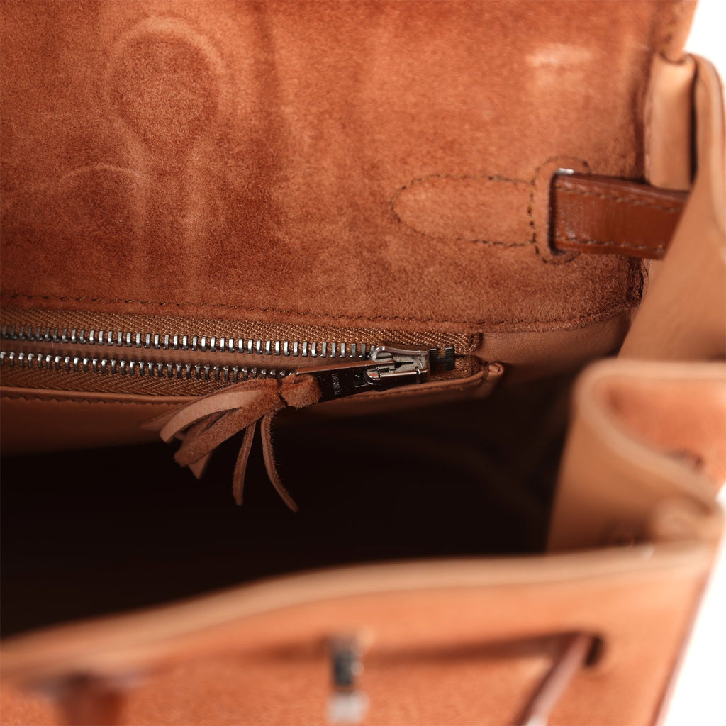 New Hermes Birkin 25 Noisette Doblis and Box Palladium Hardware
