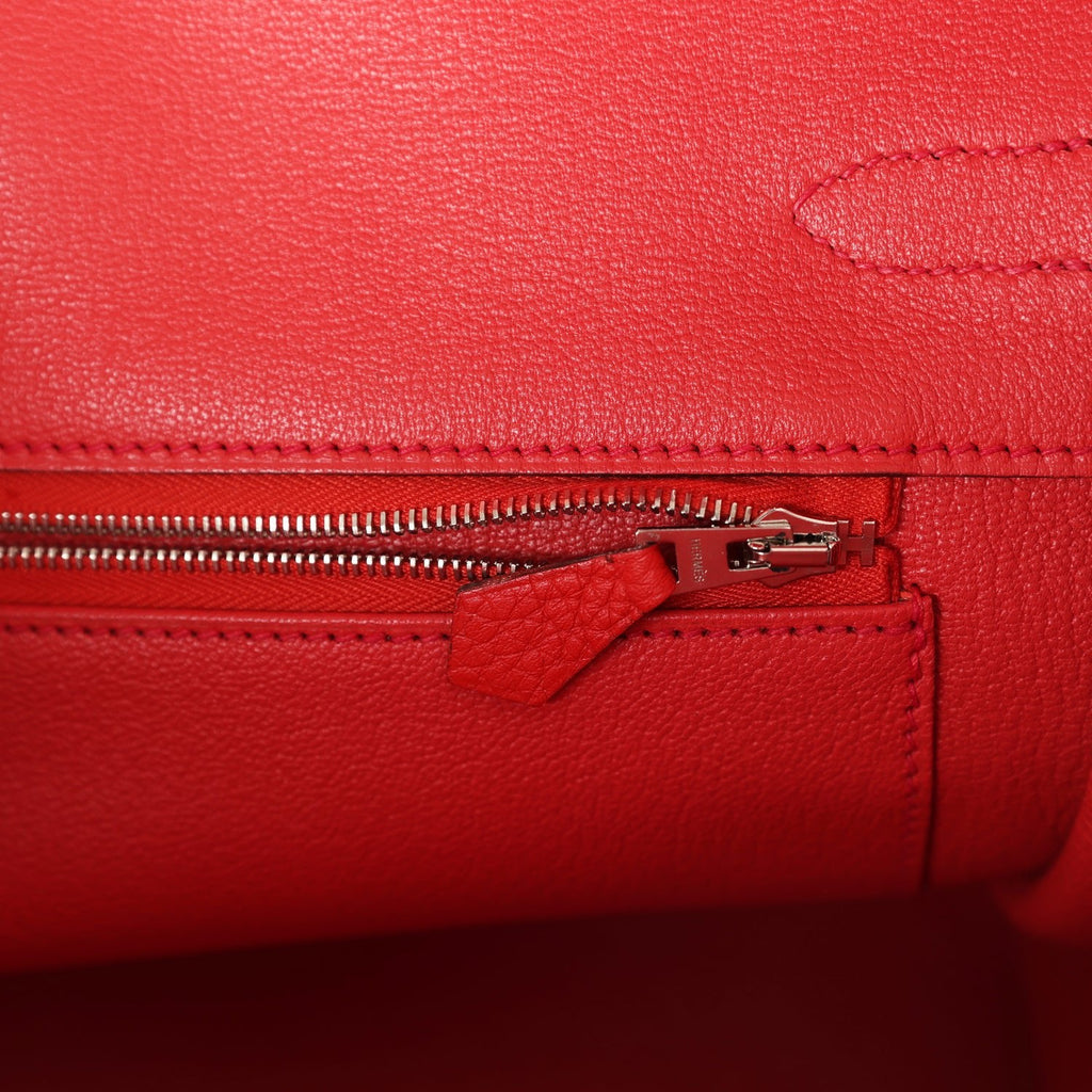 Pre-owned Hermes Birkin 35 Geranium Togo Palladium Hardware