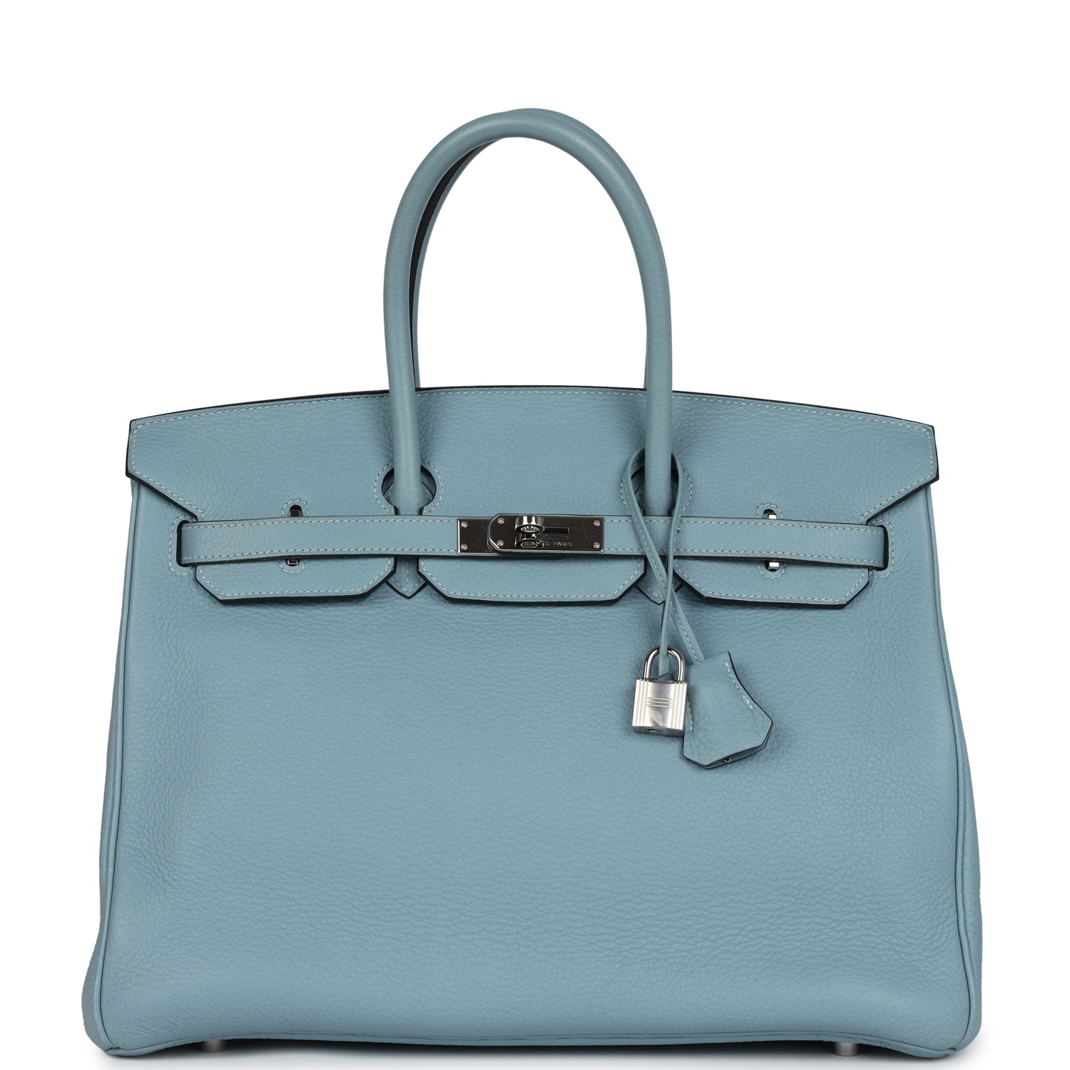 New Hermes Birkin 35 Ciel Togo Palladium Hardware
