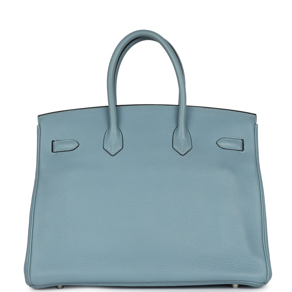New Hermes Birkin 35 Ciel Togo Palladium Hardware