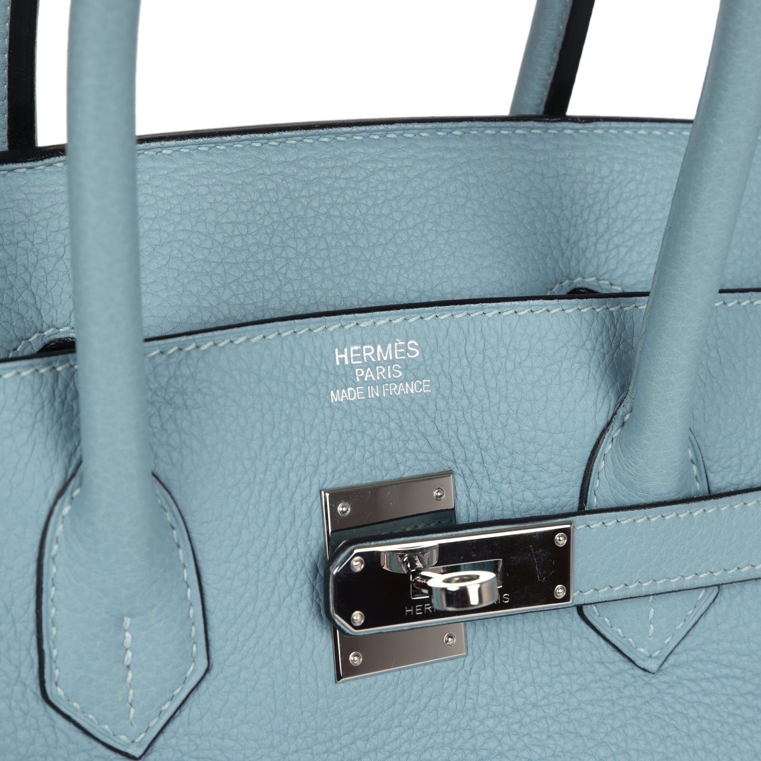 New Hermes Birkin 35 Ciel Togo Palladium Hardware