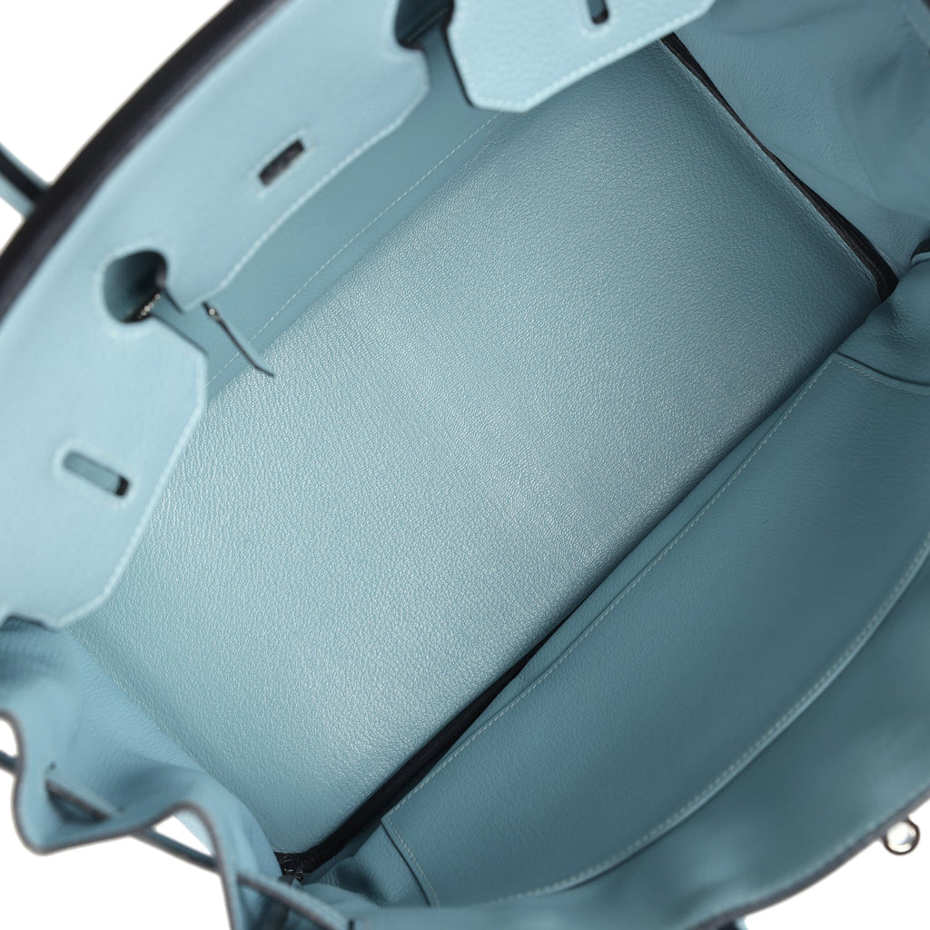 New Hermes Birkin 35 Ciel Togo Palladium Hardware