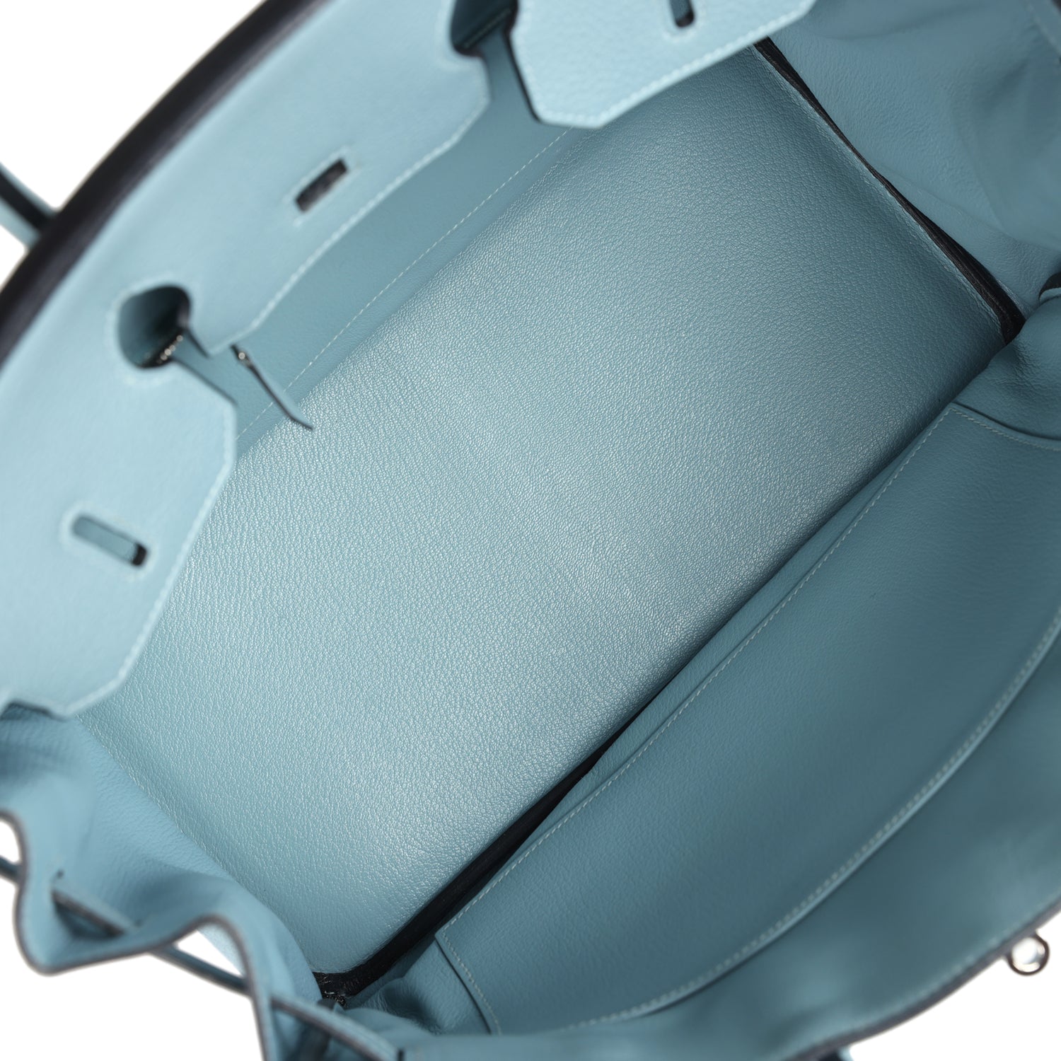 New Hermes Birkin 35 Ciel Togo Palladium Hardware