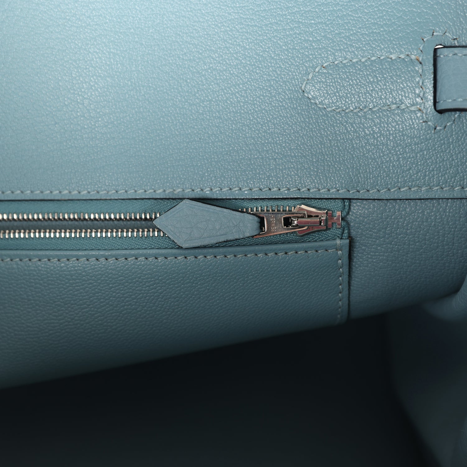 New Hermes Birkin 35 Ciel Togo Palladium Hardware