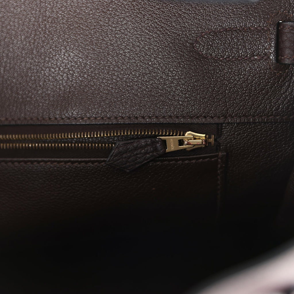 Hermes Birkin 35 Chocolat Fjord Gold Hardware