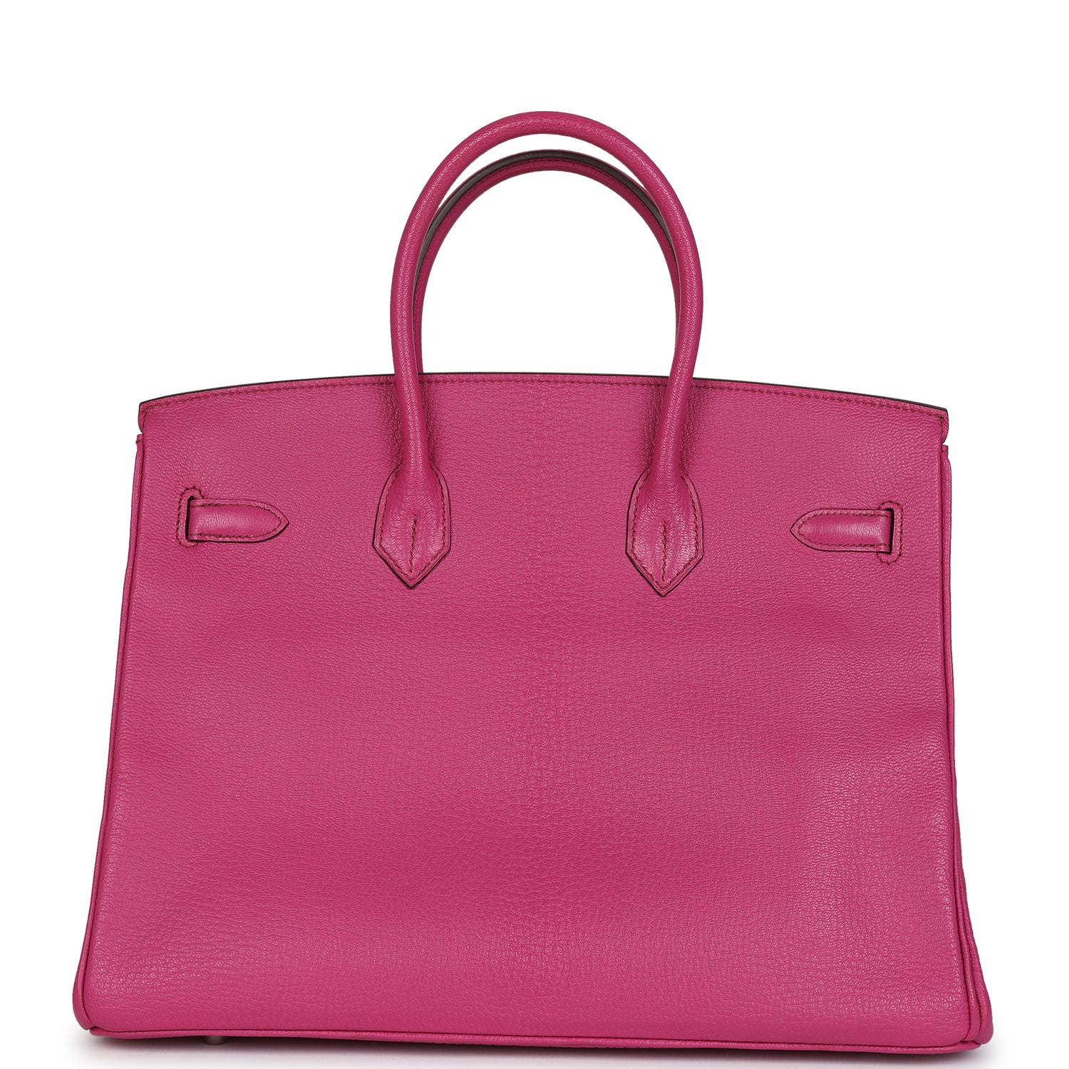 Pre-owned Hermes Birkin 35 Rose Shocking Chevre Mysore Palladium Hardware