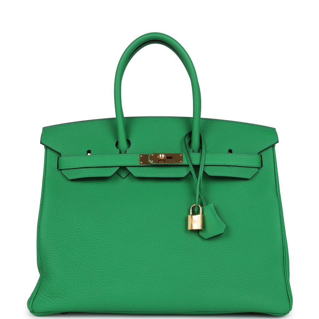 Pre-owned Hermes Birkin 35 Bambou Togo Gold Hardware