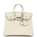 Hermes Birkin 25 Beton Ostrich Gold Hardware