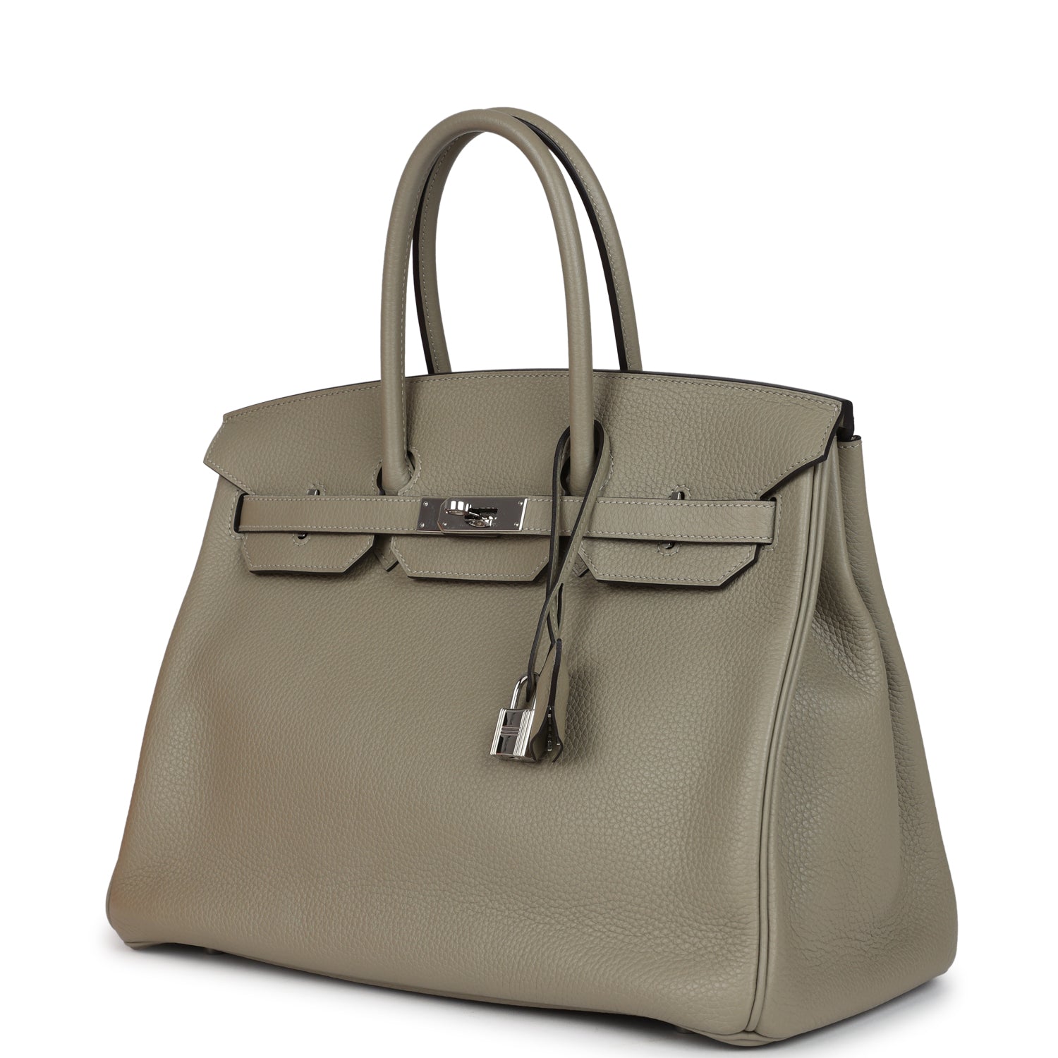 Pre-owned Hermes Birkin 35 Sauge Togo Palladium Hardware