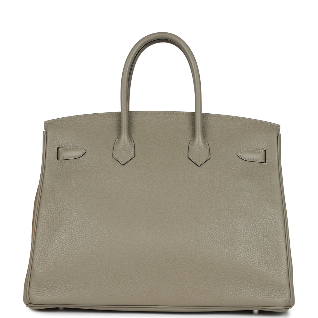 Pre-owned Hermes Birkin 35 Sauge Togo Palladium Hardware