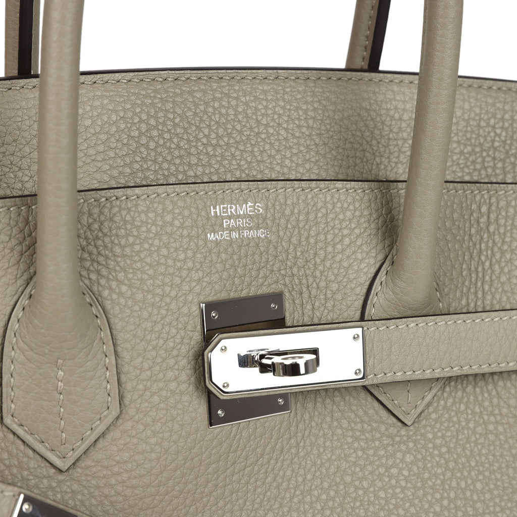 Pre-owned Hermes Birkin 35 Sauge Togo Palladium Hardware