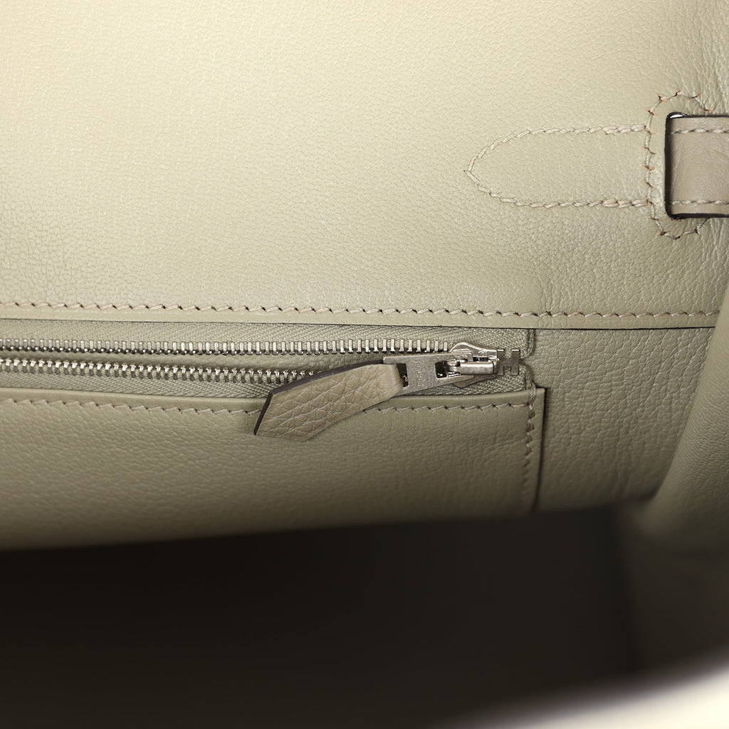 Pre-owned Hermes Birkin 35 Sauge Togo Palladium Hardware