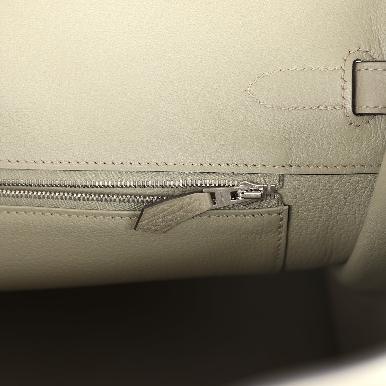 Pre-owned Hermes Birkin 35 Sauge Togo Palladium Hardware