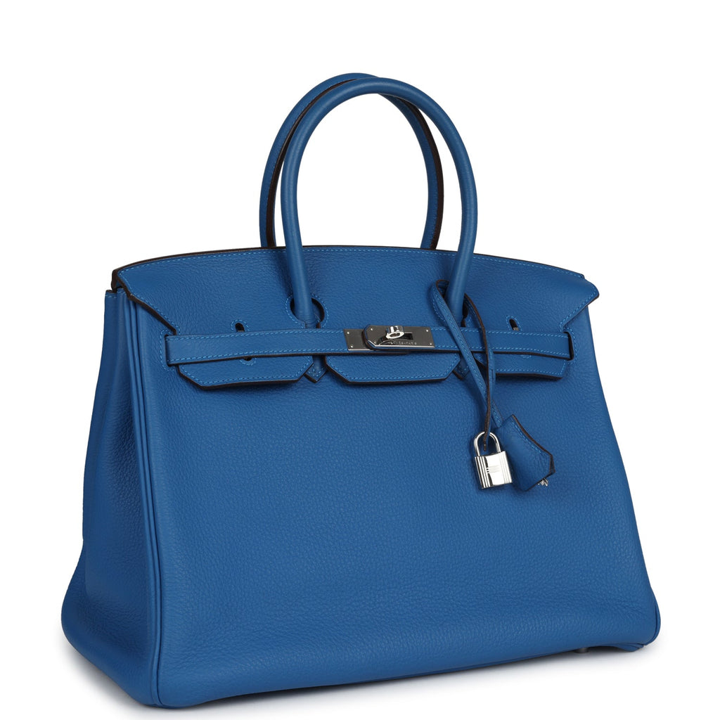 Pre-owned Hermes Birkin 35 Mykonos Togo Palladium Hardware