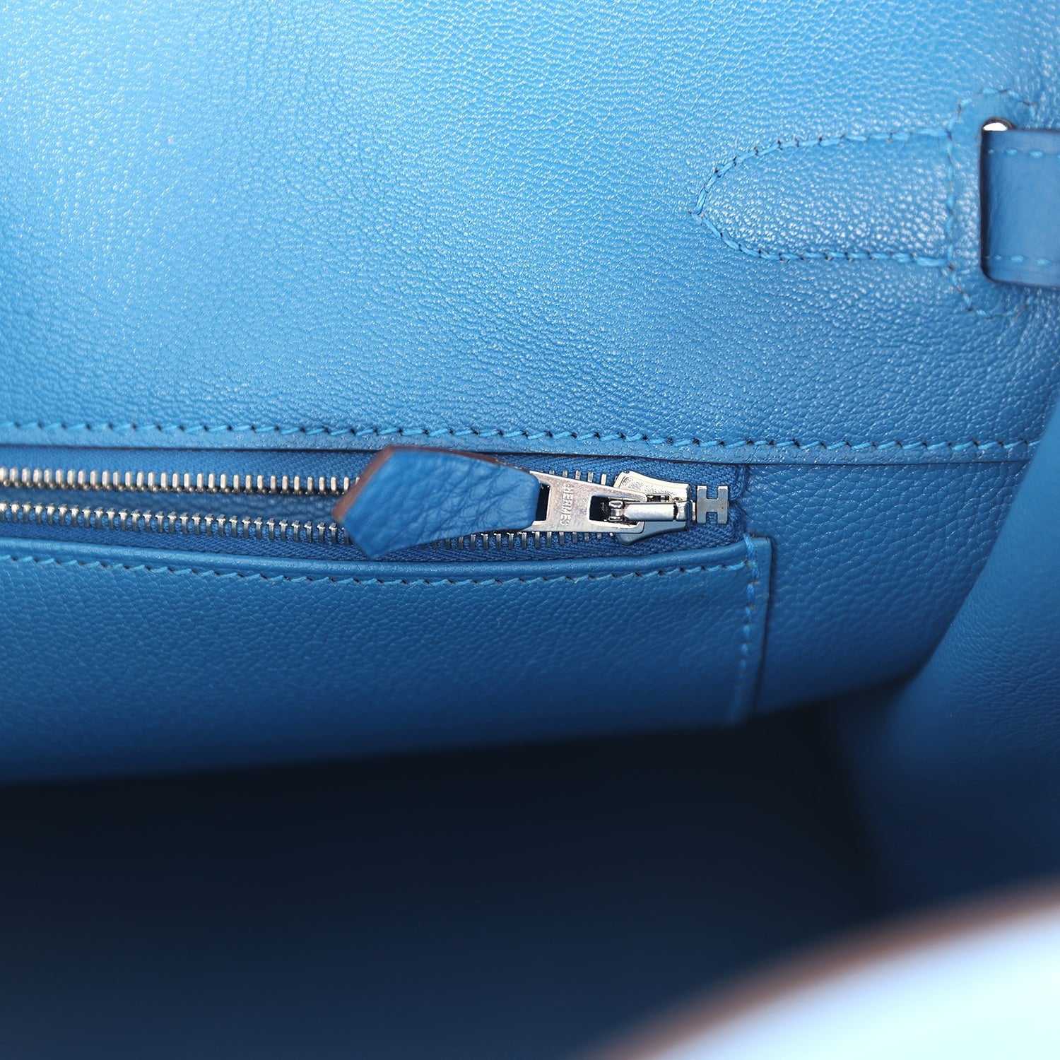 Pre-owned Hermes Birkin 35 Mykonos Togo Palladium Hardware