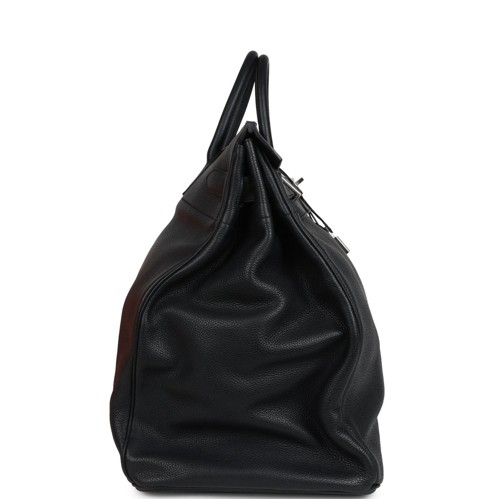 Pre-owned Hermes HAC Birkin 50 Black Togo Palladium Hardware