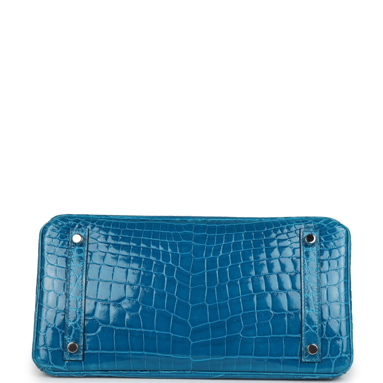 Pre-owned Hermes Birkin 30 Bleu Izmir Shiny Niloticus Crocodile Palladium Hardware