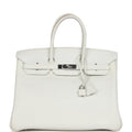 Hermes Birkin 35 White Swift Palladium Hardware