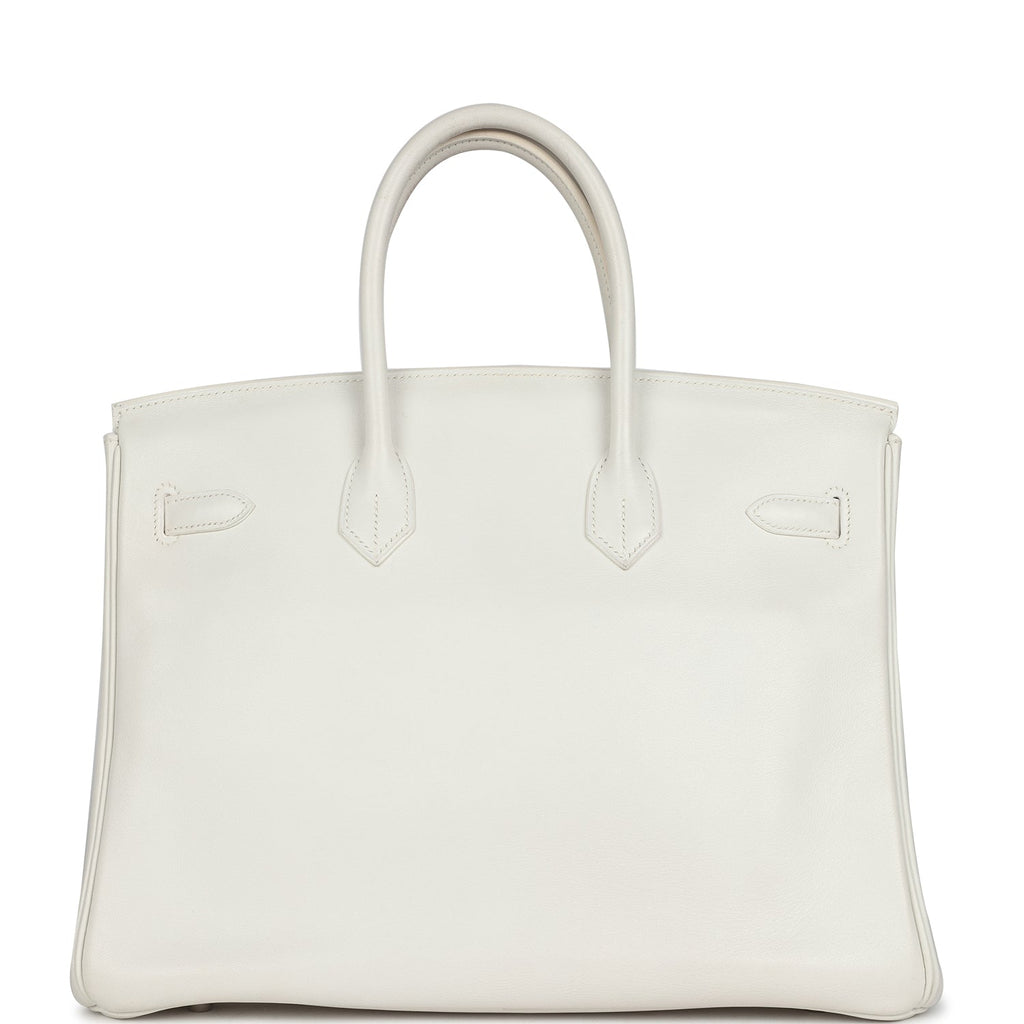 Hermes Birkin 35 White Swift Palladium Hardware