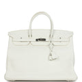 New Hermes Birkin 40 White Clemence Palladium Hardware