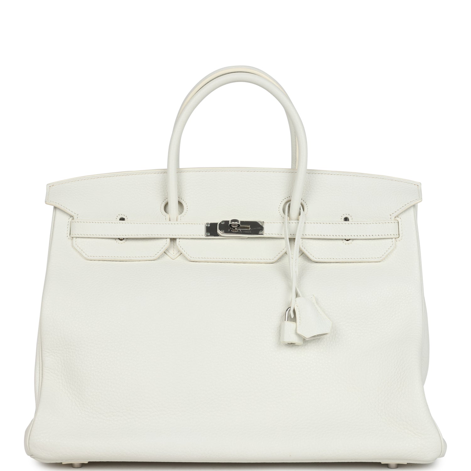 New Hermes Birkin 40 White Clemence Palladium Hardware
