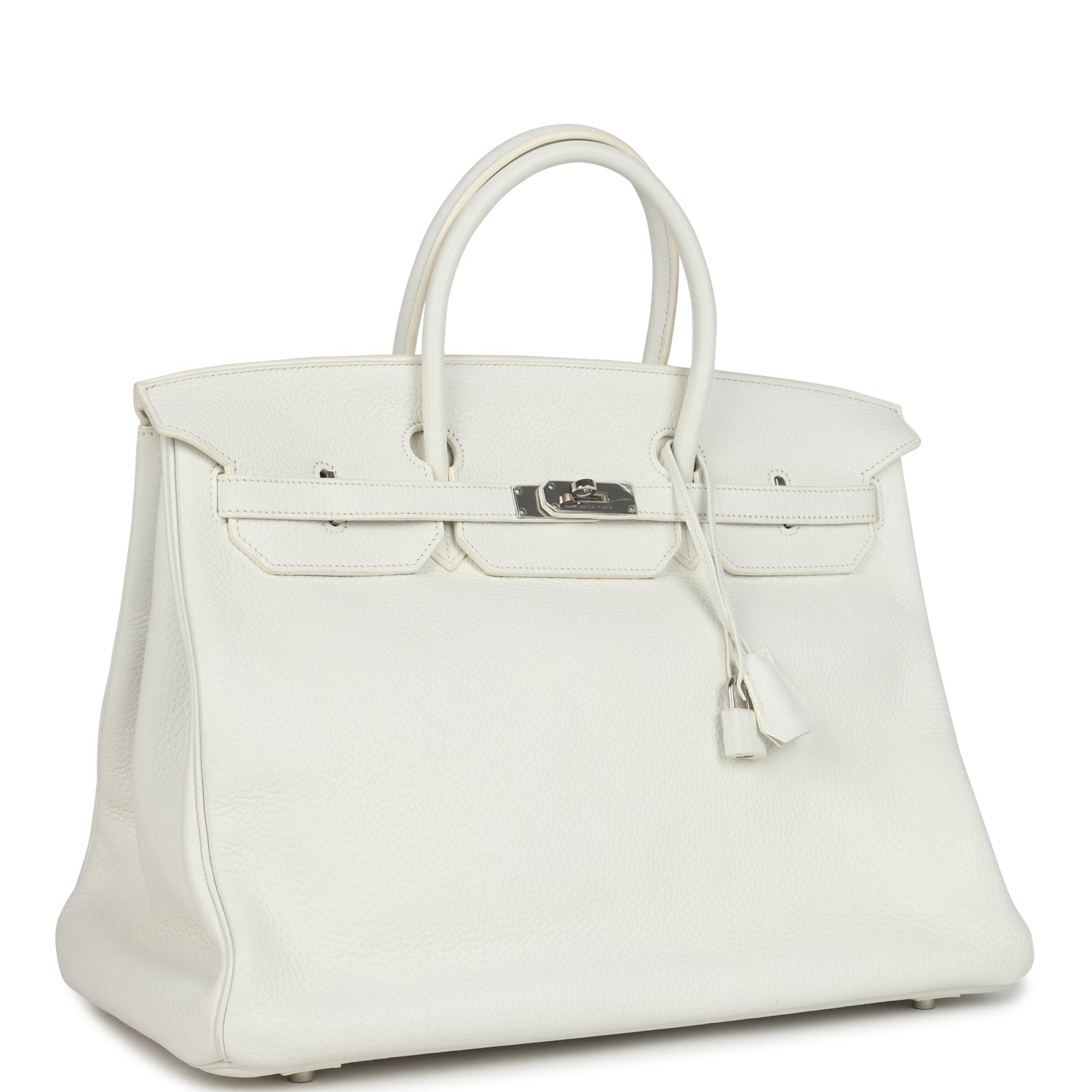 New Hermes Birkin 40 White Clemence Palladium Hardware