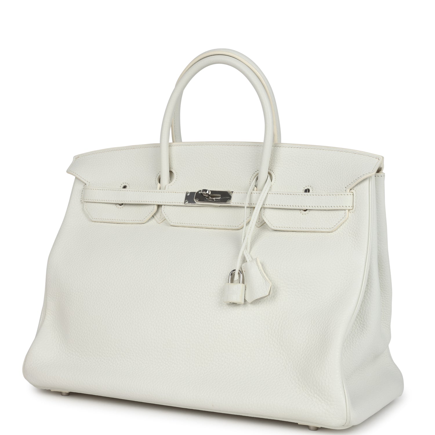 New Hermes Birkin 40 White Clemence Palladium Hardware