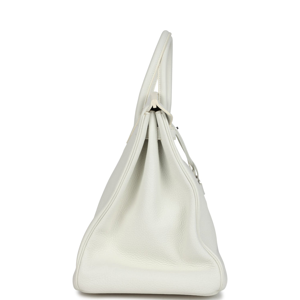 New Hermes Birkin 40 White Clemence Palladium Hardware
