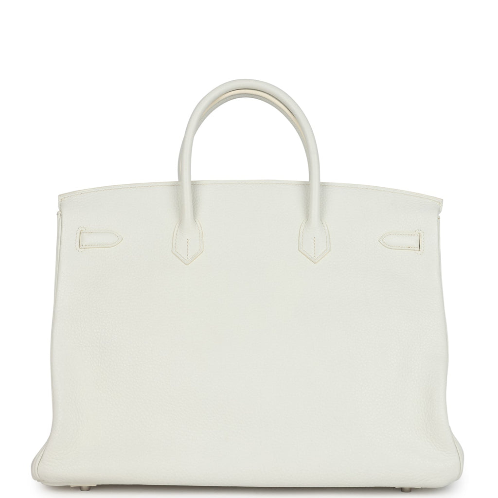 New Hermes Birkin 40 White Clemence Palladium Hardware